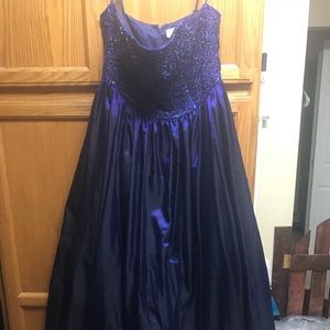 Floor length empire waist beaded top gown